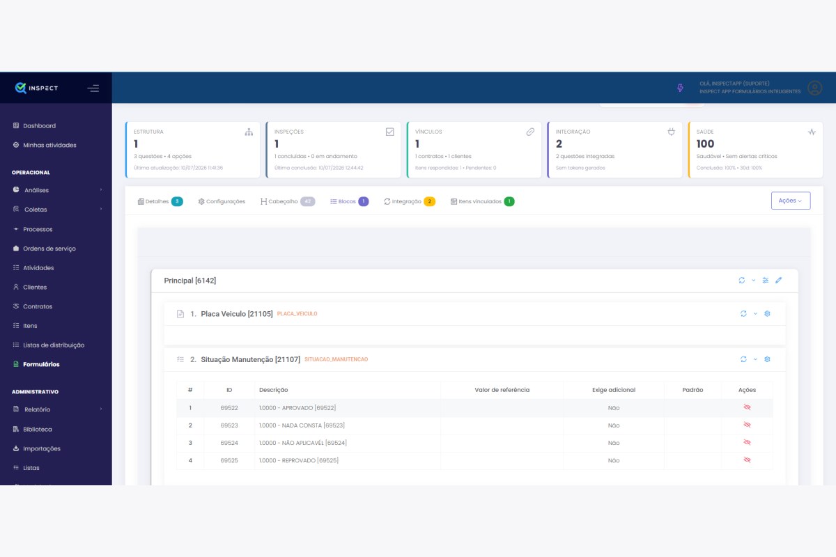 Interface web para criação de formulários personalizados